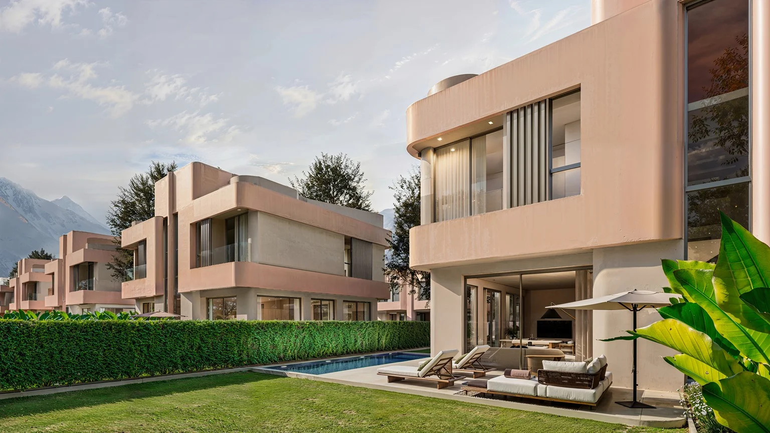 Vue jardin avec vue sur l'Atlas